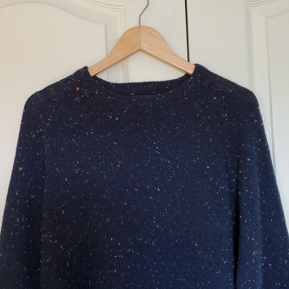 Blue Knit Sweater with Elbow Patches